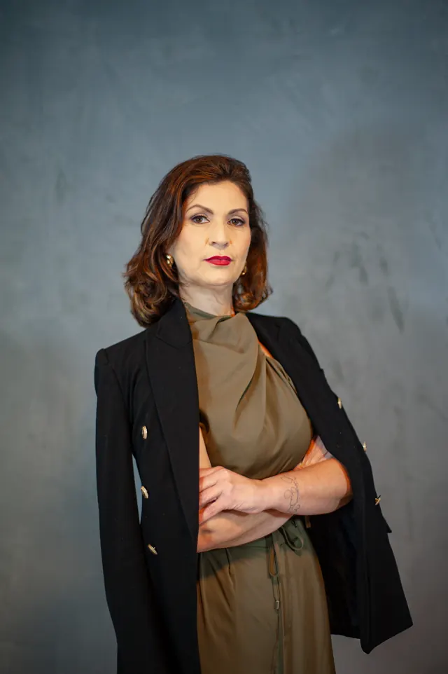 Empresária em ensaio de posicionamento